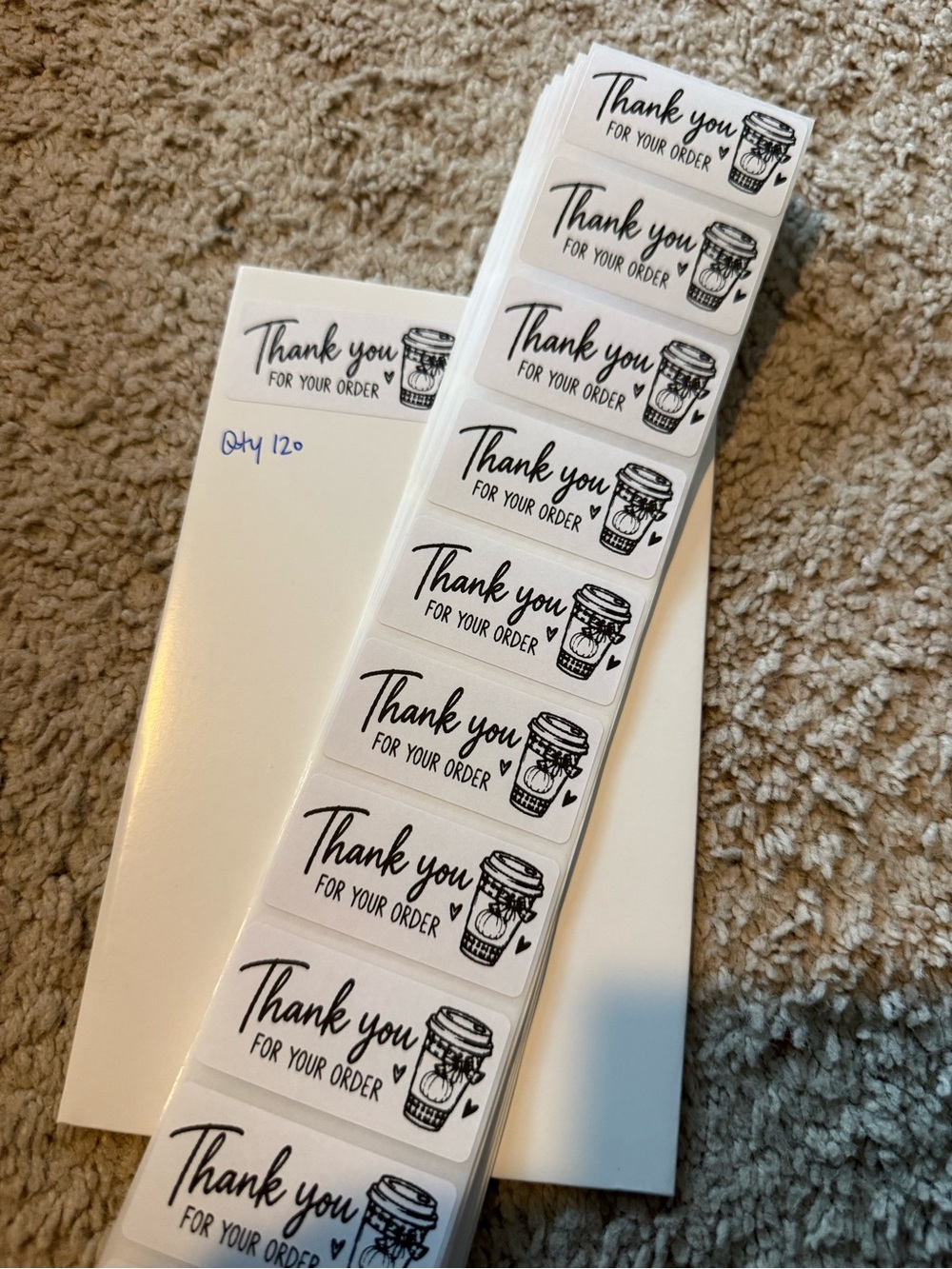 Thank You For Your Order Black and White Sticker Labels - Home Party Supplies